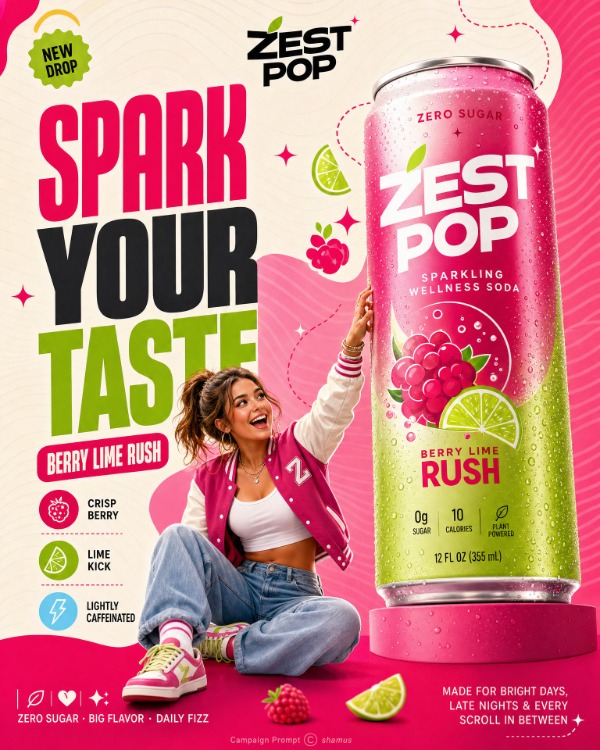 Bold Gen-Z commercial advertising aesthetics,